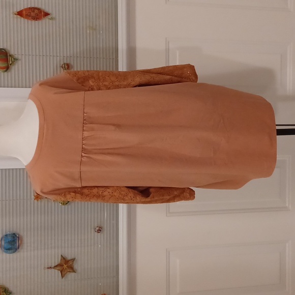 4/$60 New Pink Blouse With Lace Half-Sleeves - Size XL - Picture 4 of 6